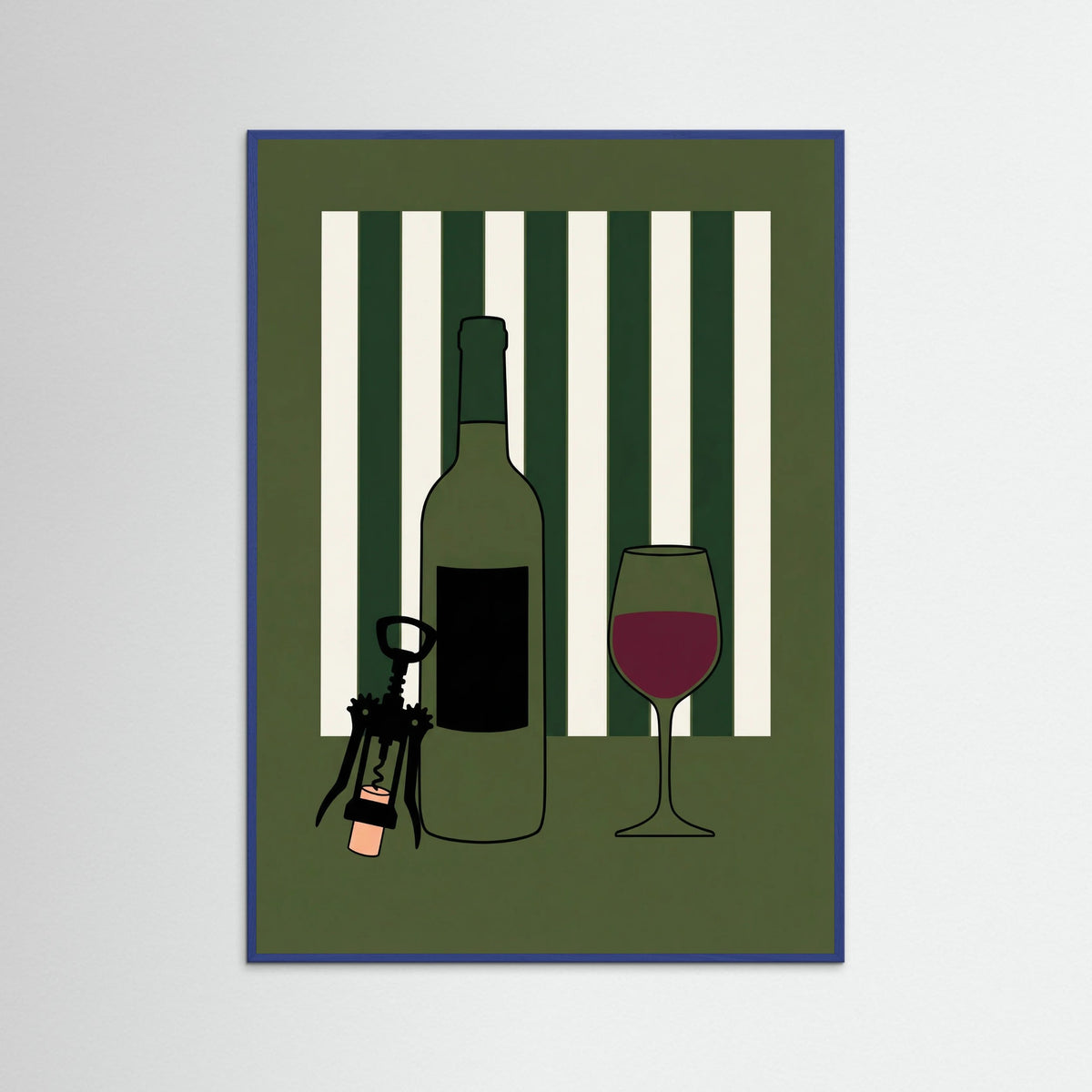 Blue Wood Wine Server