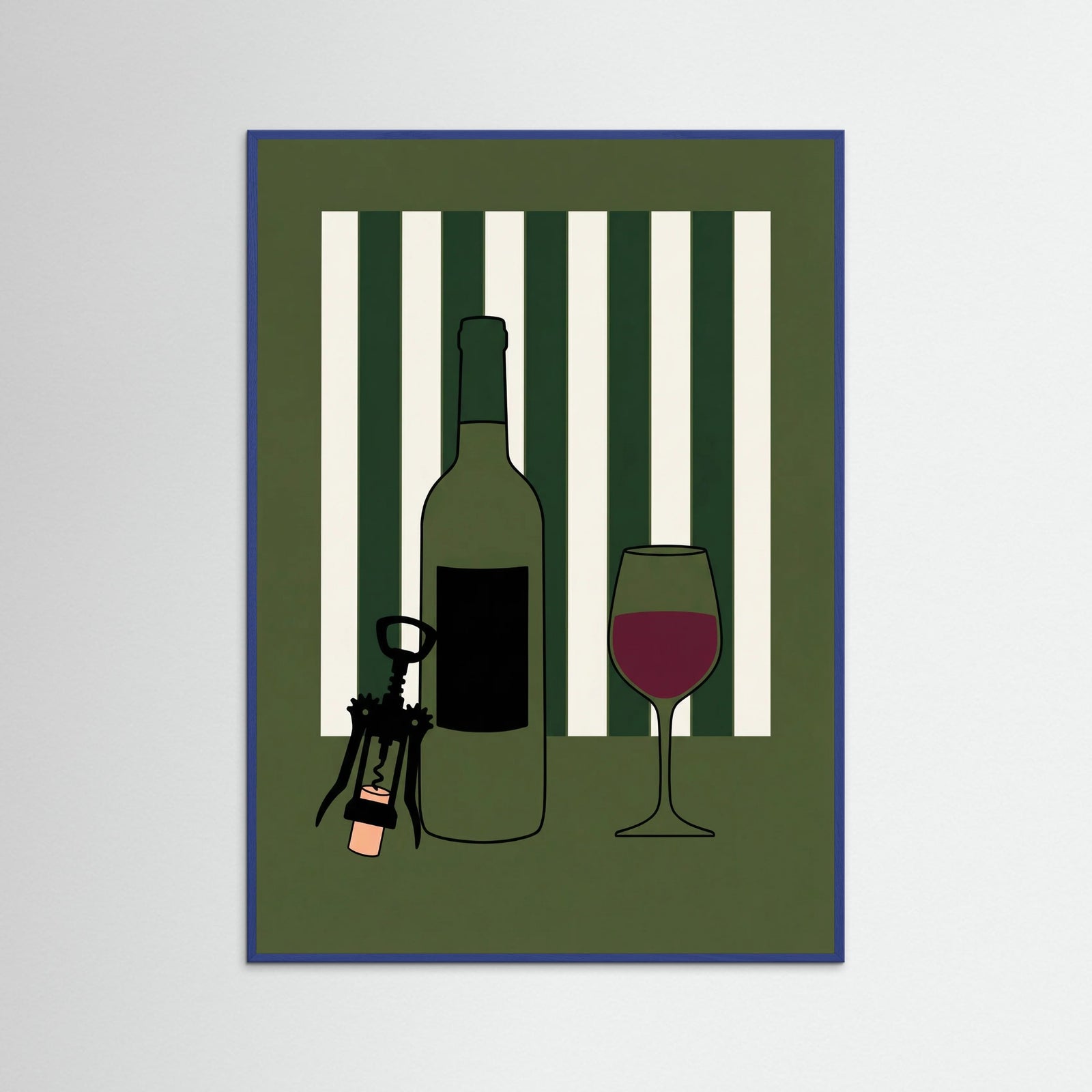 Blue Wood Wine Server