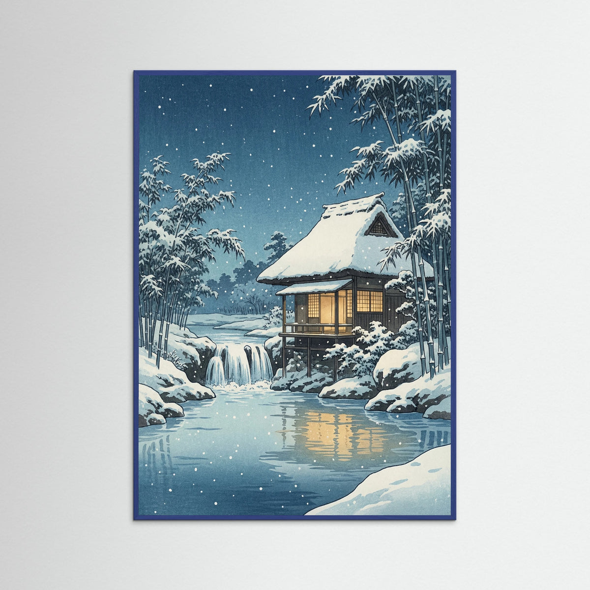 Blue Wood Winter Lakeside Shrine