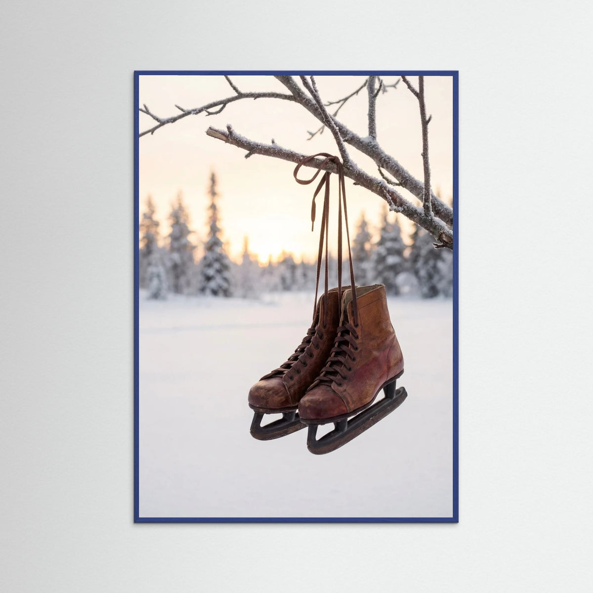 Blue Wood Winter Sled Serenity