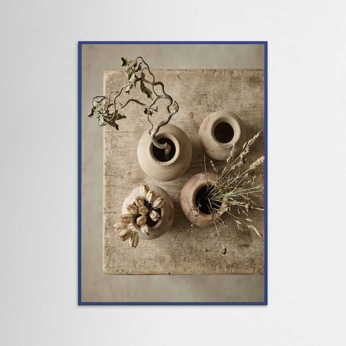Blue Wood Worn Flora