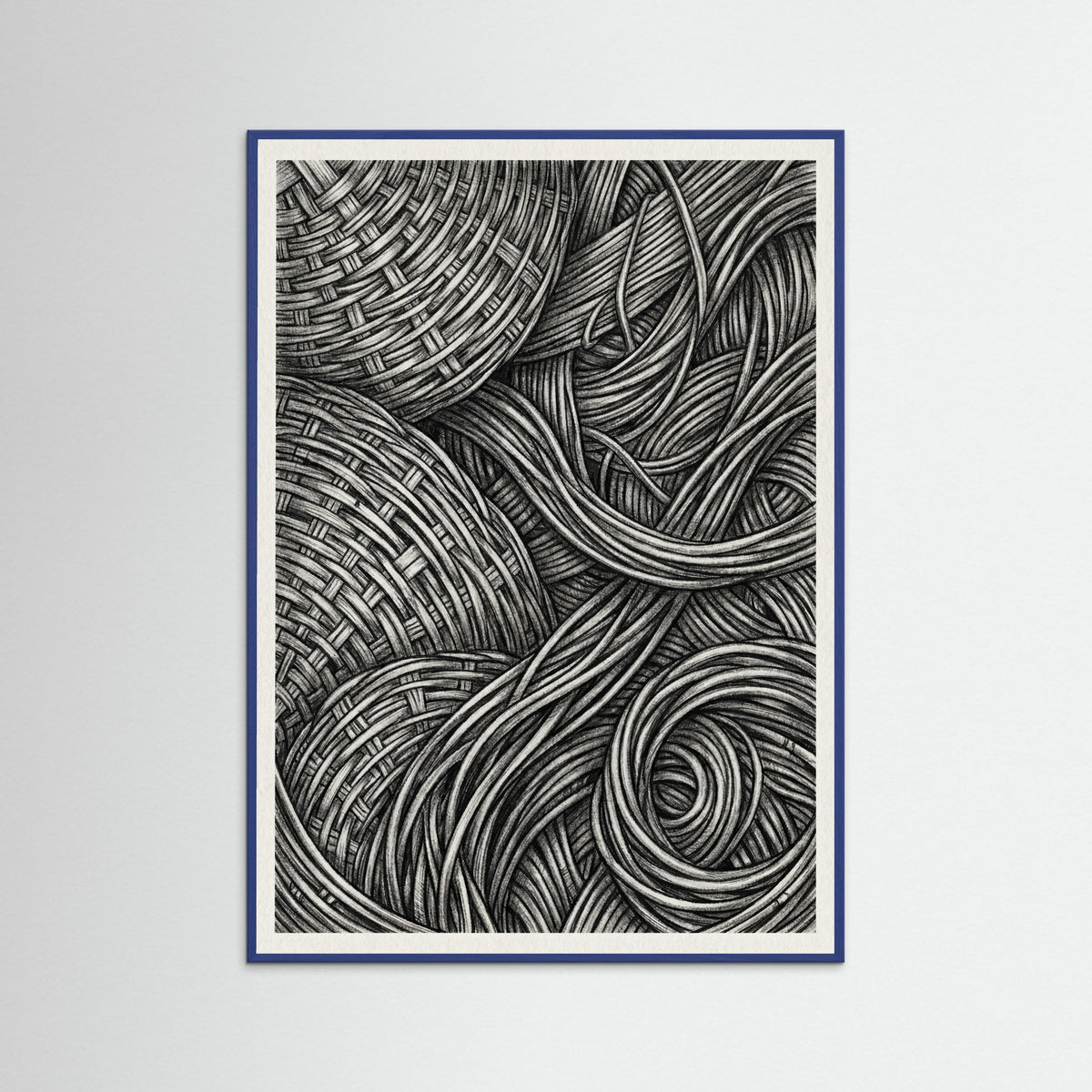 Blue Wood Woven Folds