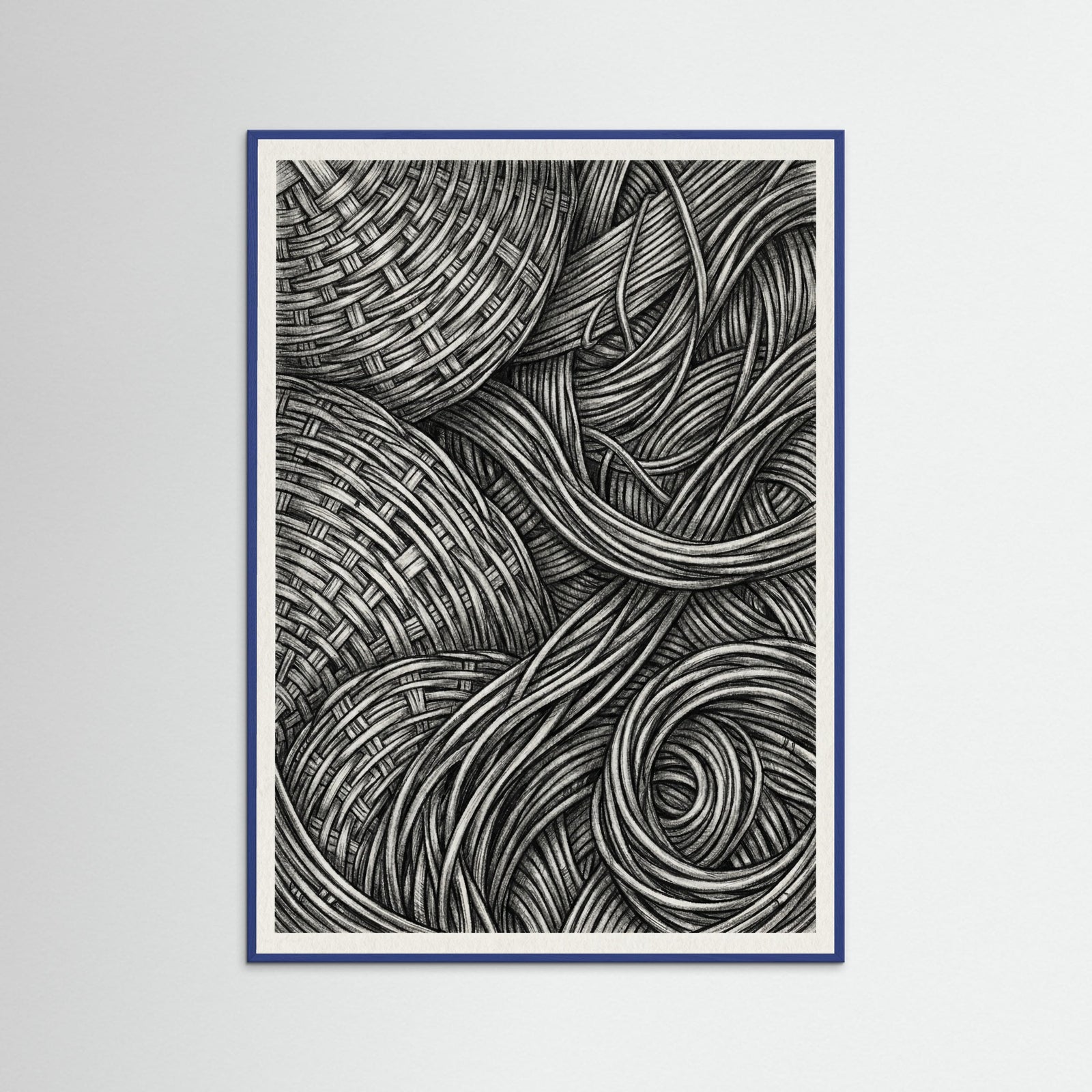 Blue Wood Woven Folds