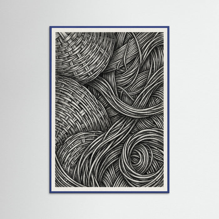 Blue Wood Woven Folds