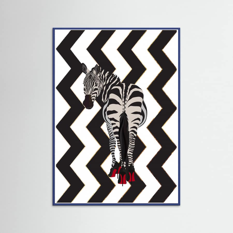 Zebra Heels Zigzag Poster – plakat og kunsttryk