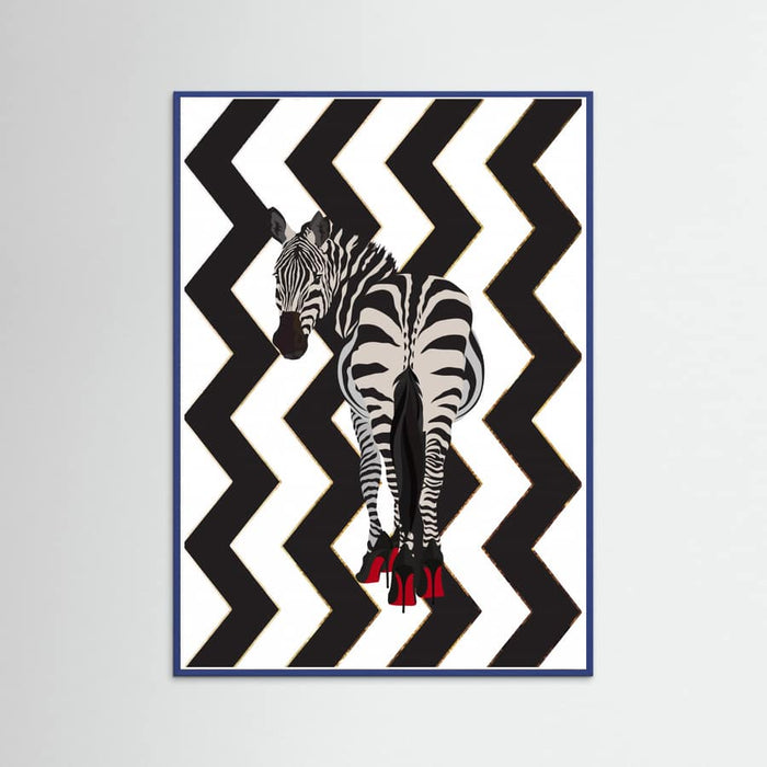 Zebra Heels Zigzag Poster – plakat og kunsttryk