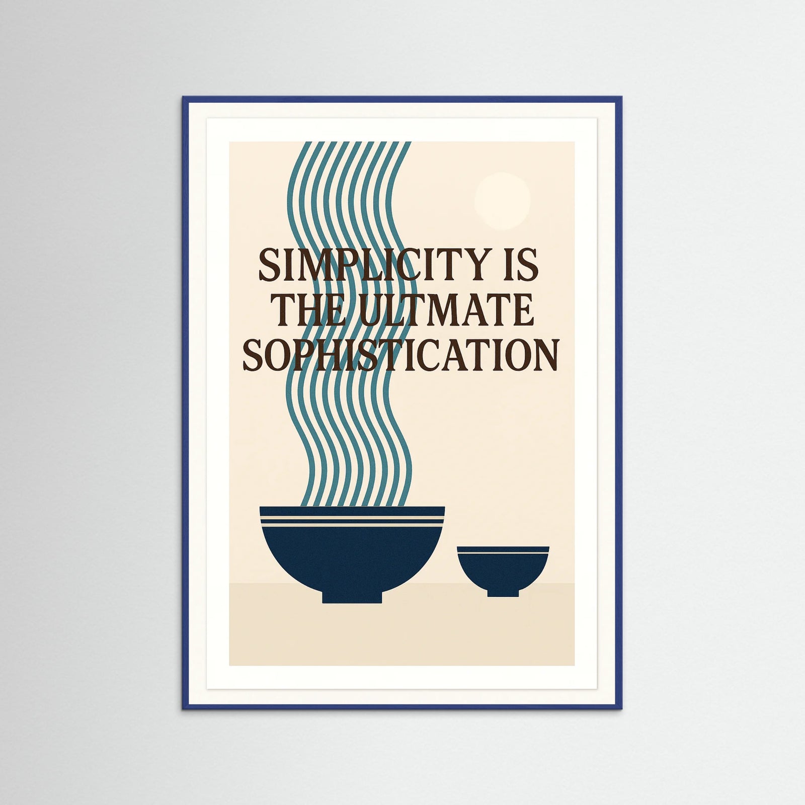 Blue Wood text Japanese Noodle Bowl