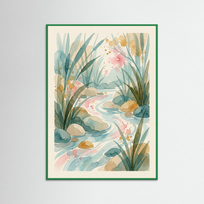 Green Wood Abstract Bloom Symphony