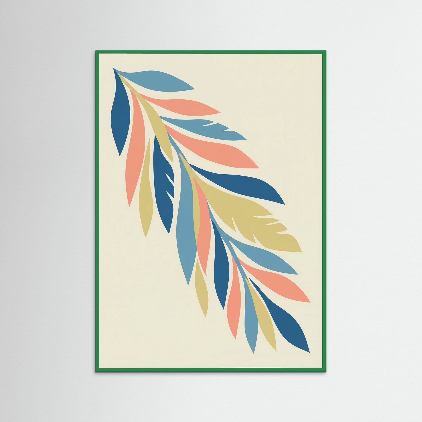 Green Wood Abstract Blooms