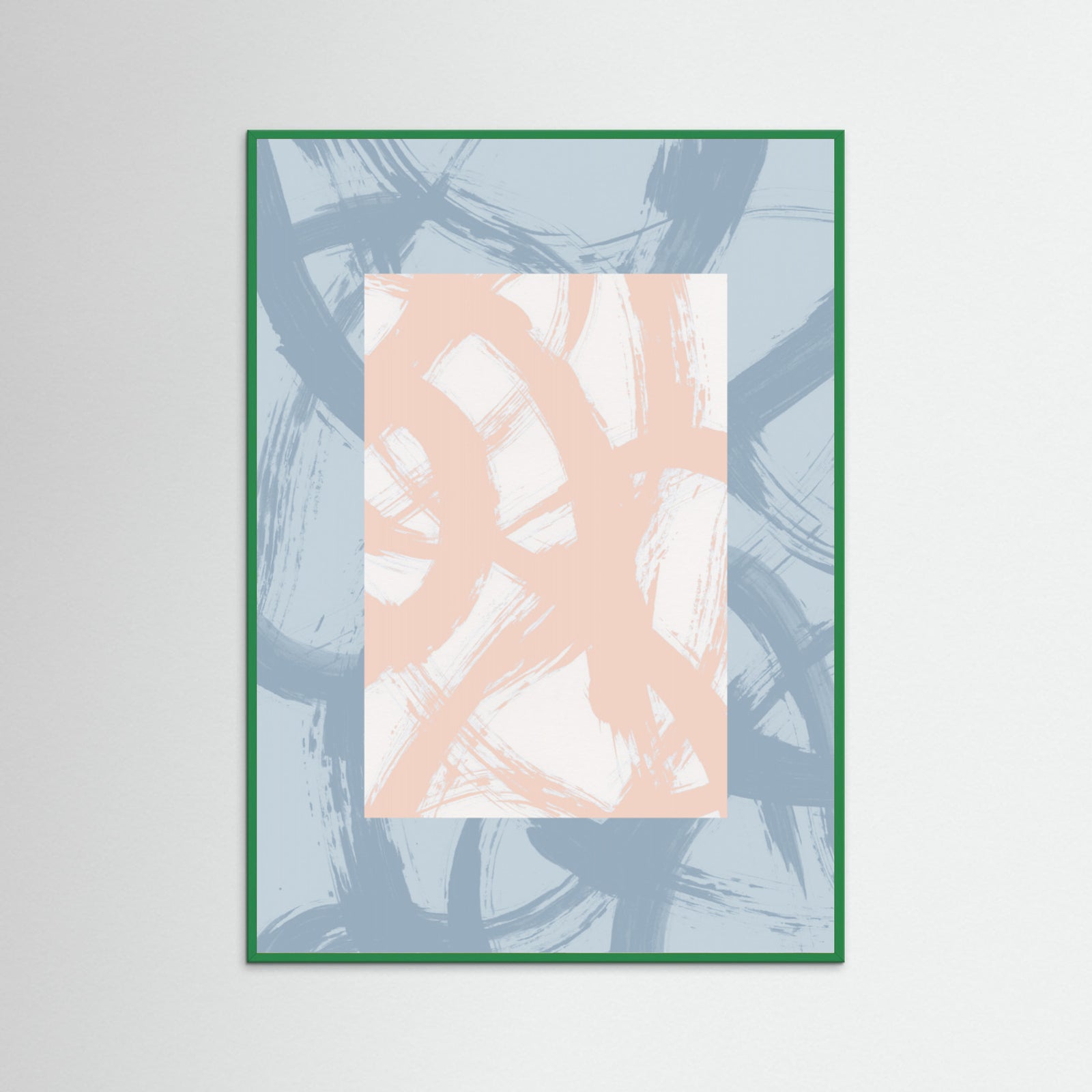 Green Wood Abstract Brush Strokes 98A Poster