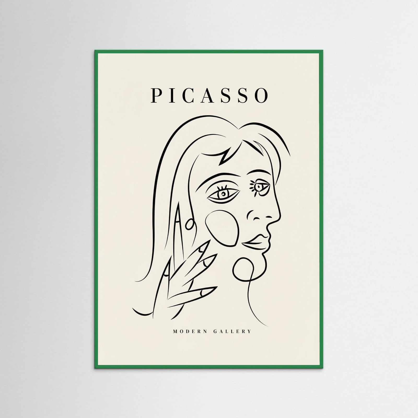 Green Wood Abstract Contour Portrait