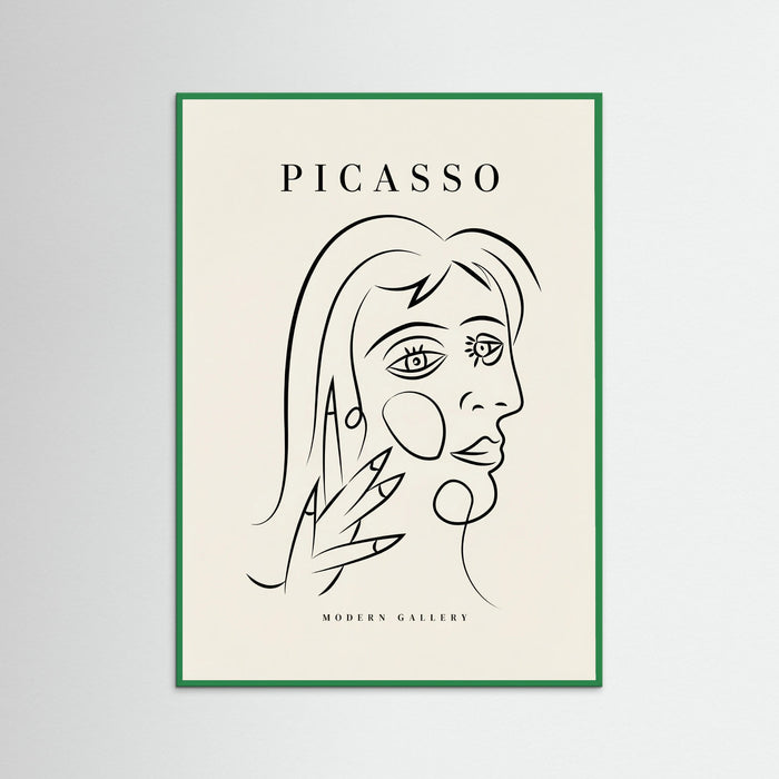Green Wood Abstract Contour Portrait