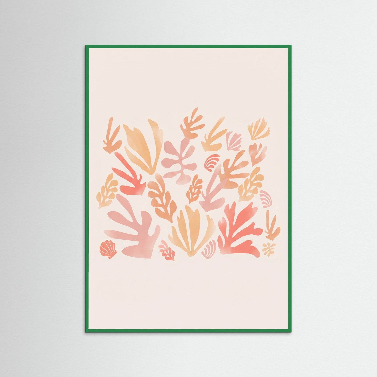 Green Wood Abstract Coral Garden