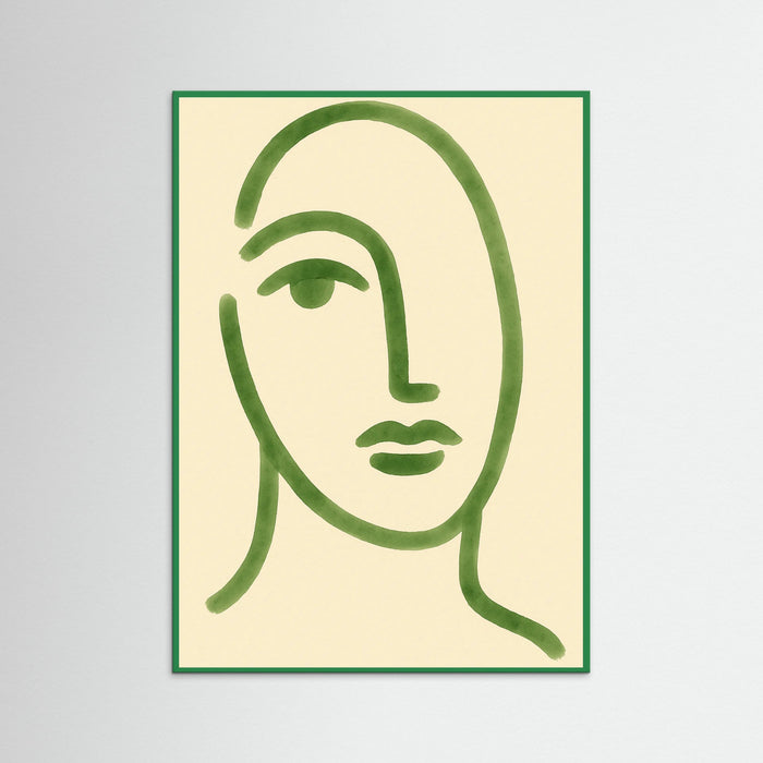 Green Wood Abstract Faces