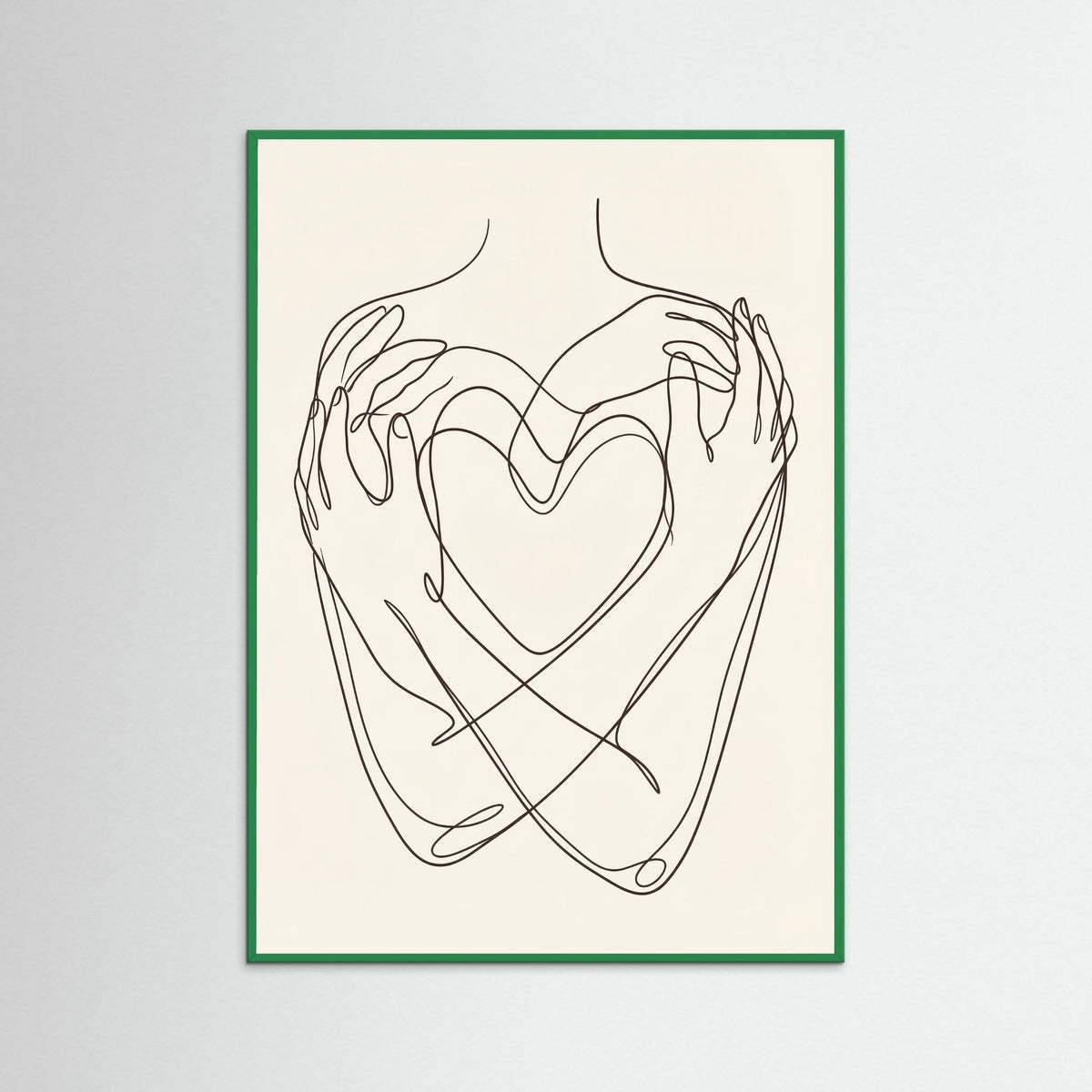 Green Wood Abstract Faces