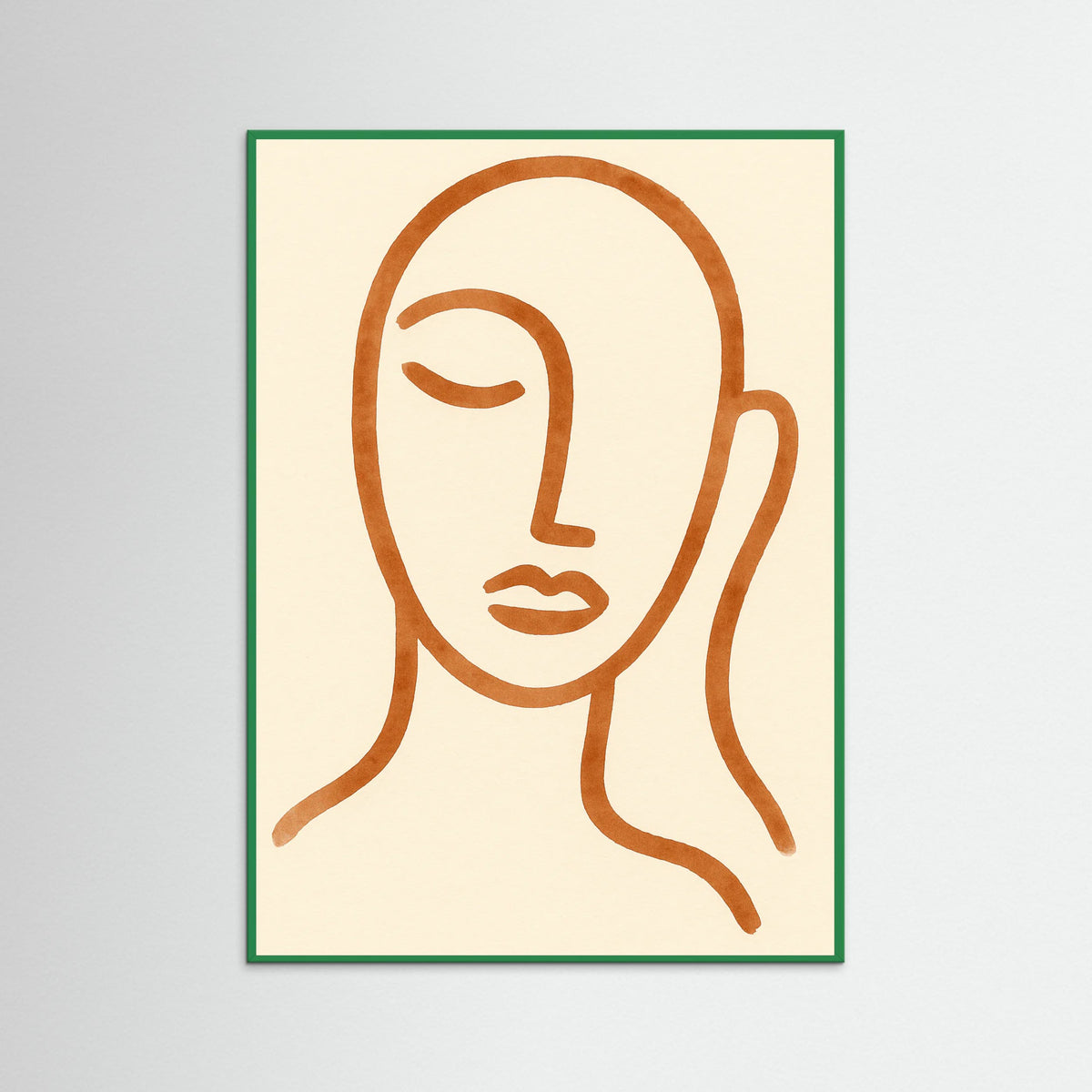 Green Wood Abstract Faces