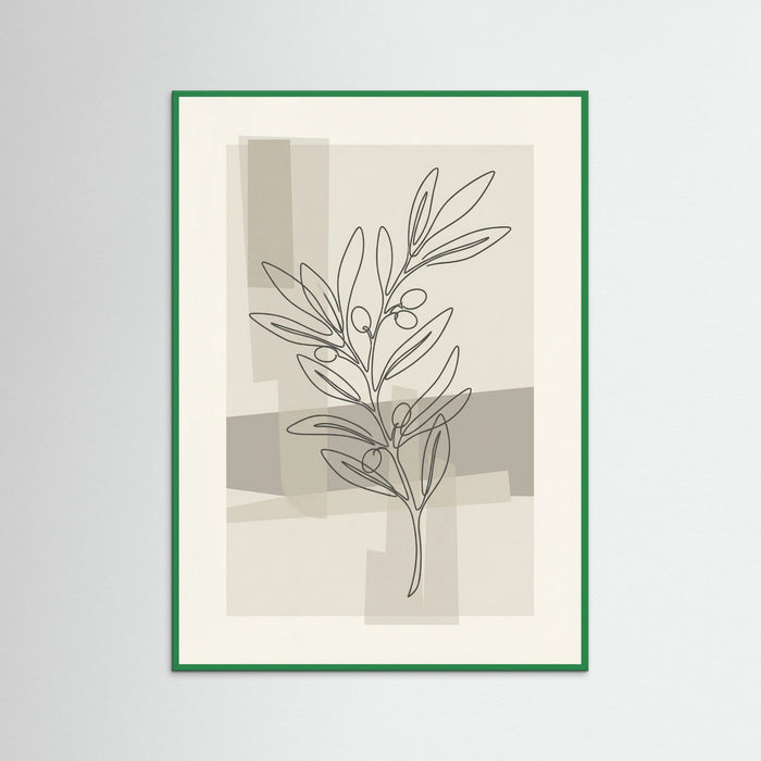 Green Wood Abstract Floral Contour