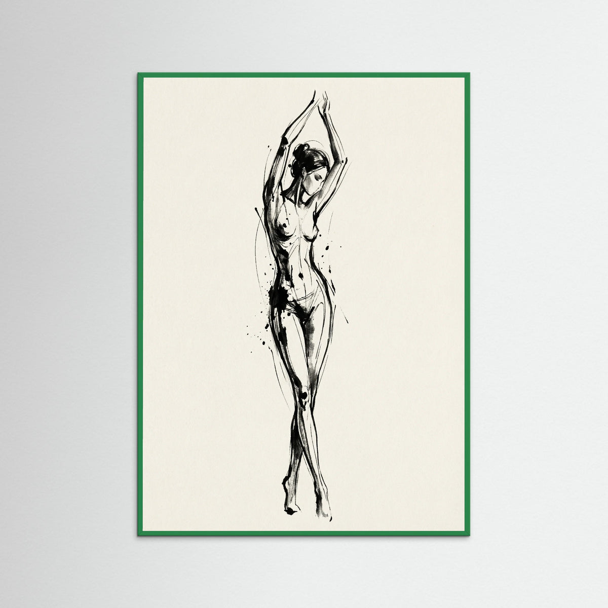 Green Wood Abstract Gaze Black