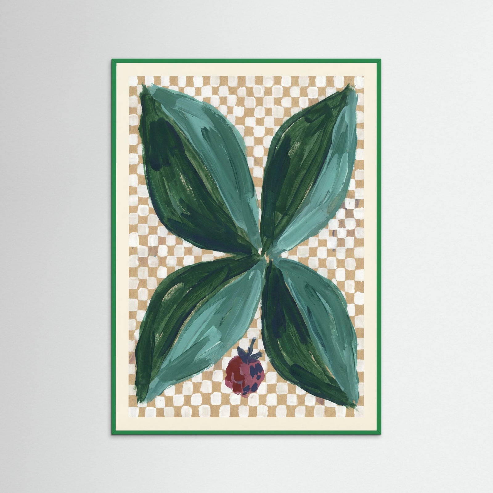 Green Wood Abstract Indigo Bloom