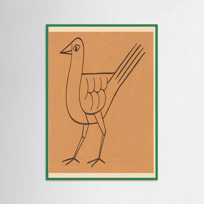 Green Wood Abstract Line Figure