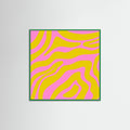 Green Wood Abstract Lines and Yellow and Pink Poster