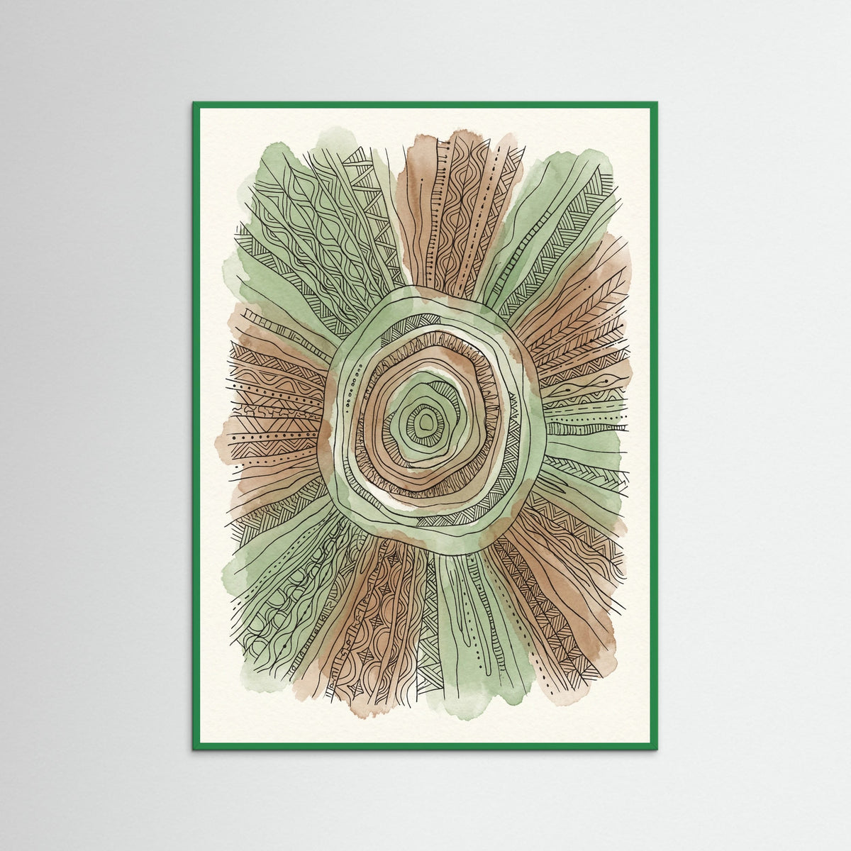 Green Wood Abstract Pattern Bands