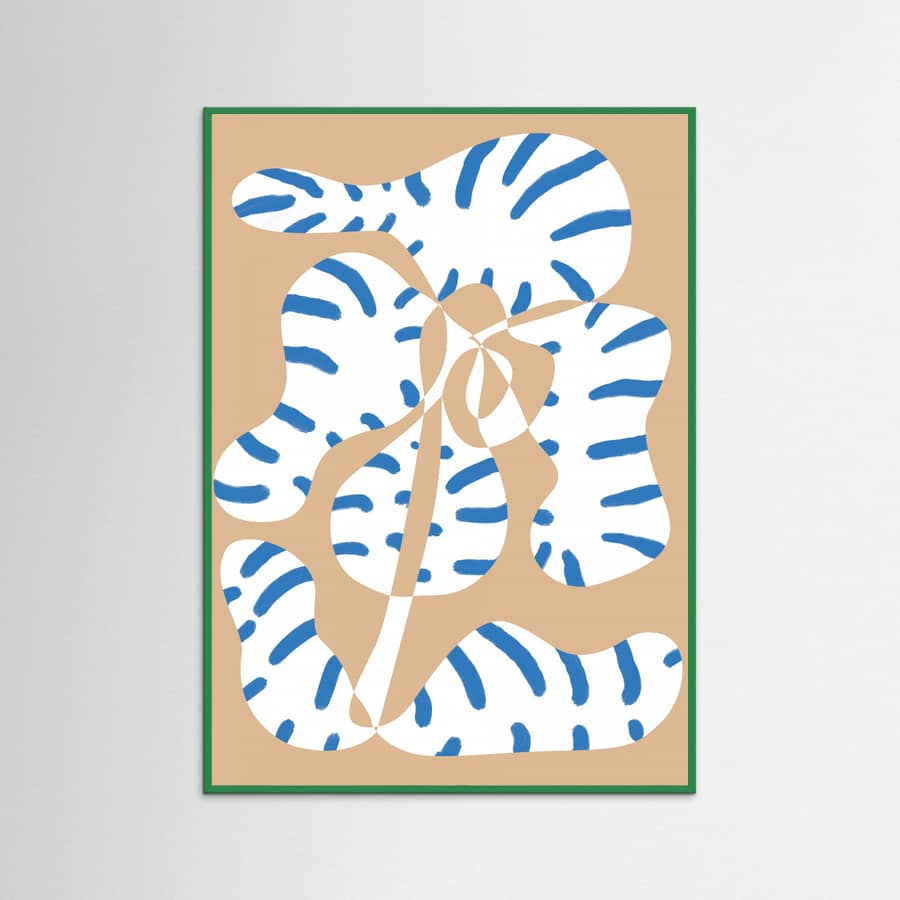 Abstract Shapes Flower Tiger print Poster – poster and art print