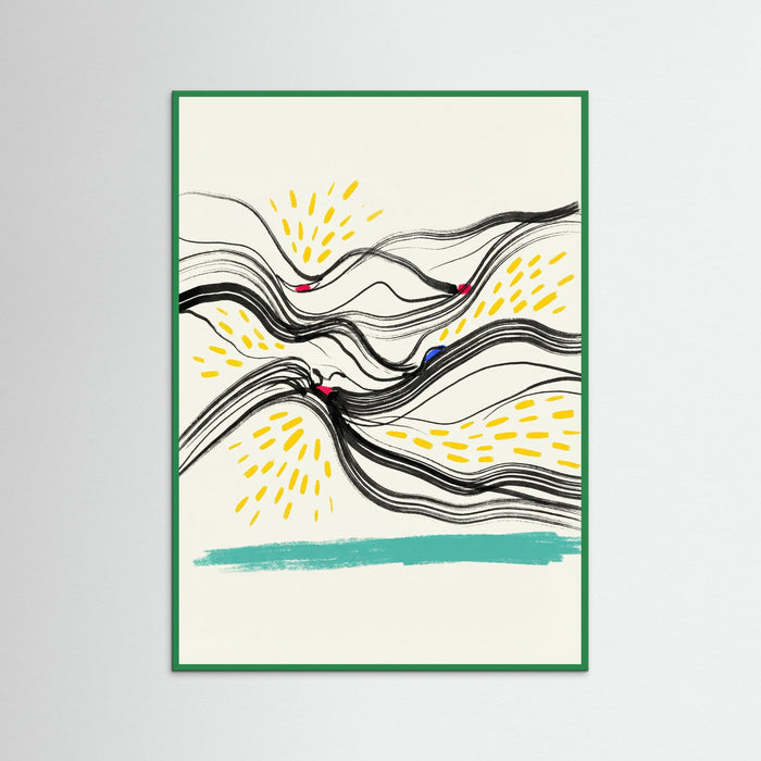 Green Wood Abstract Wavy Rhythm