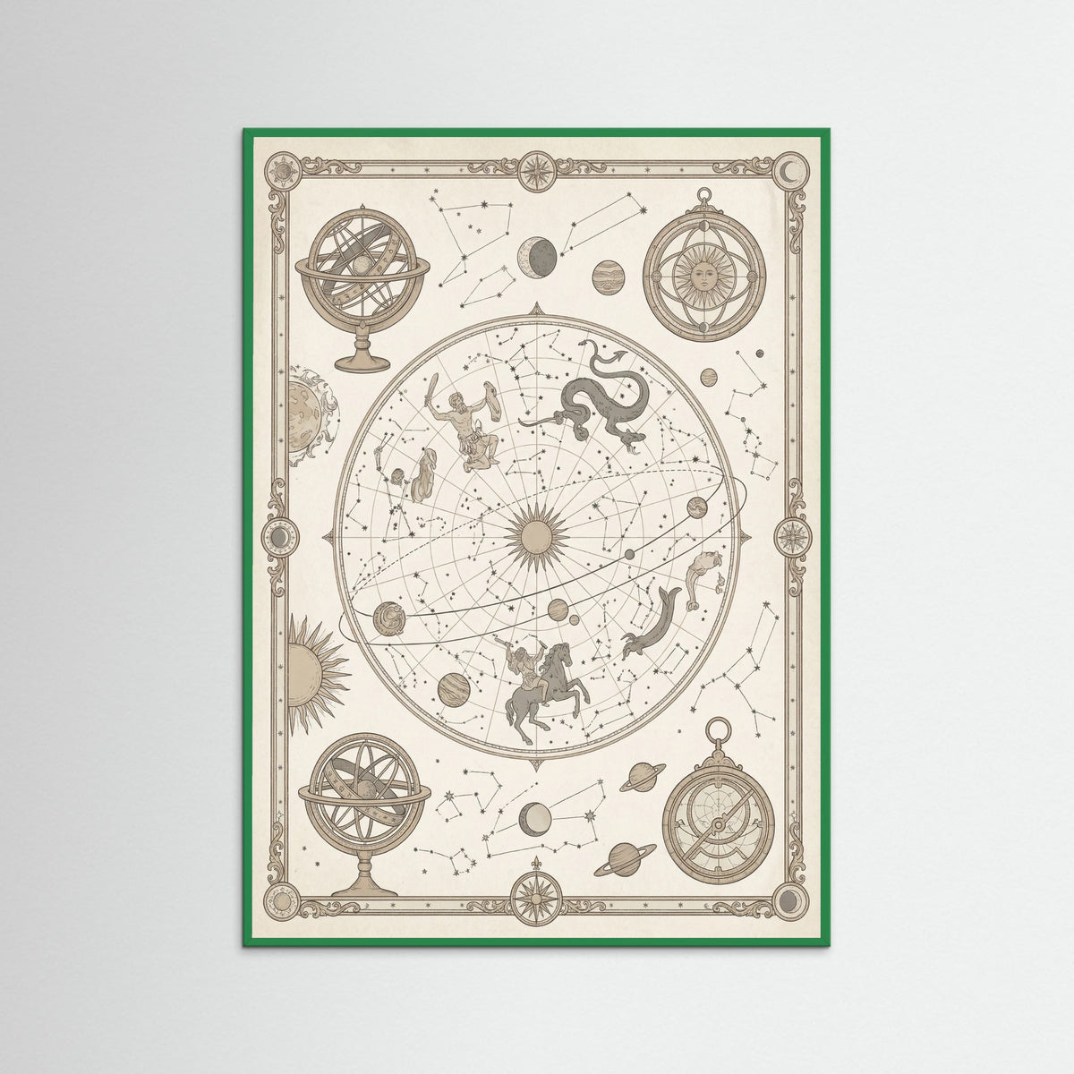 Green Wood Aged World Atlas