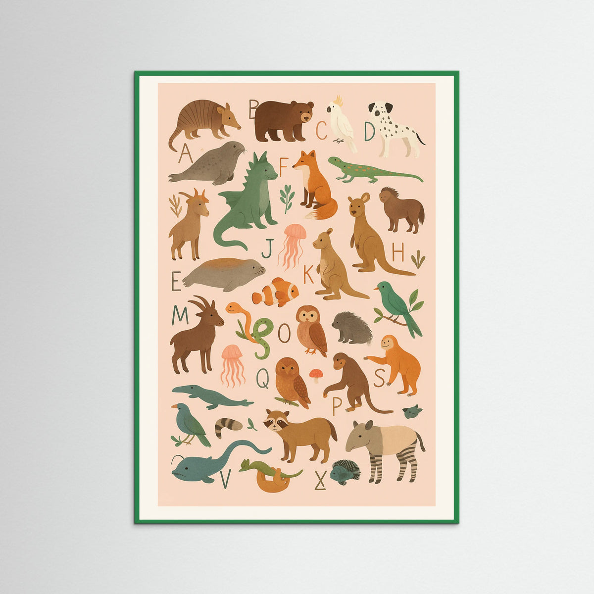 Green Wood Animal Alphabet