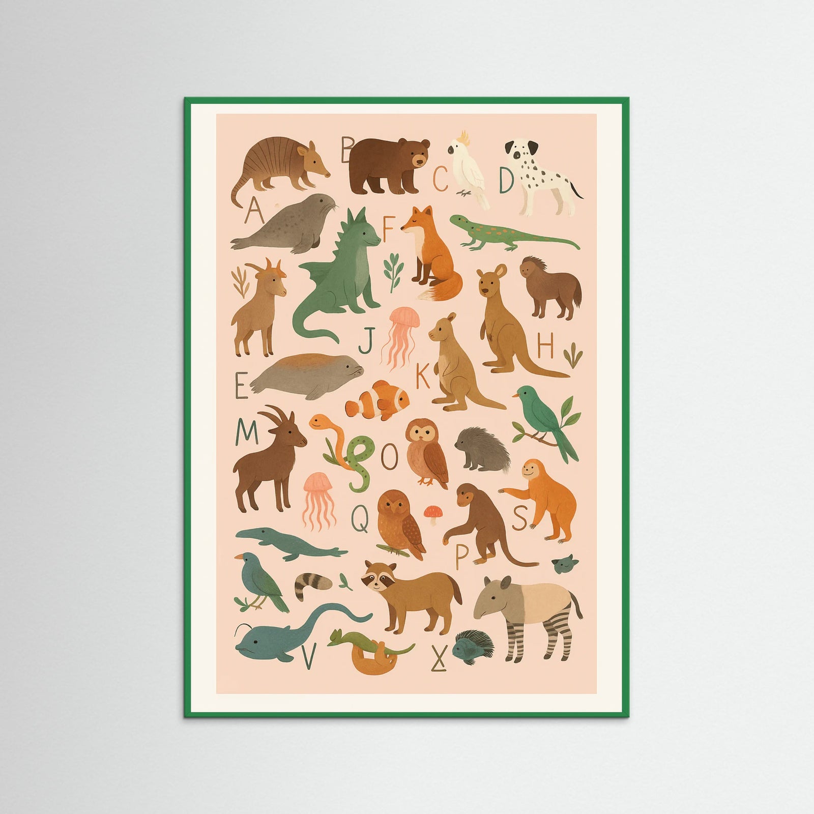 Green Wood Animal Alphabet