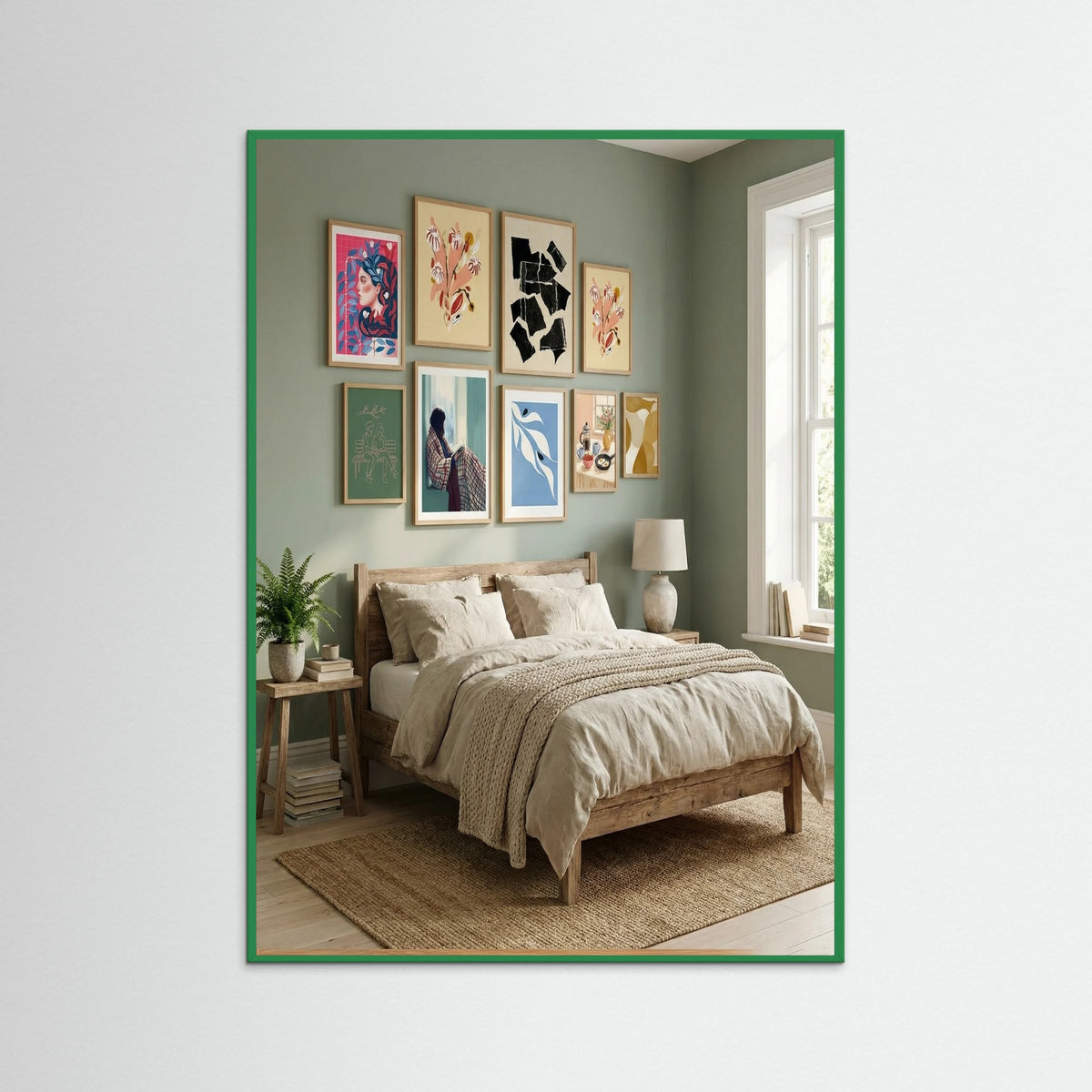 Green Wood Apricot Bloom Sketch Mutedyellow