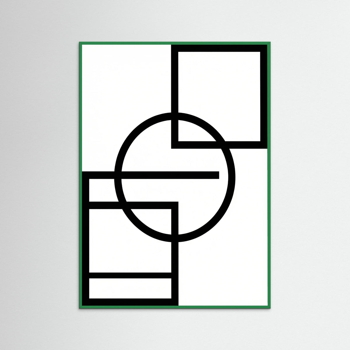 Green Wood Art Print Beige