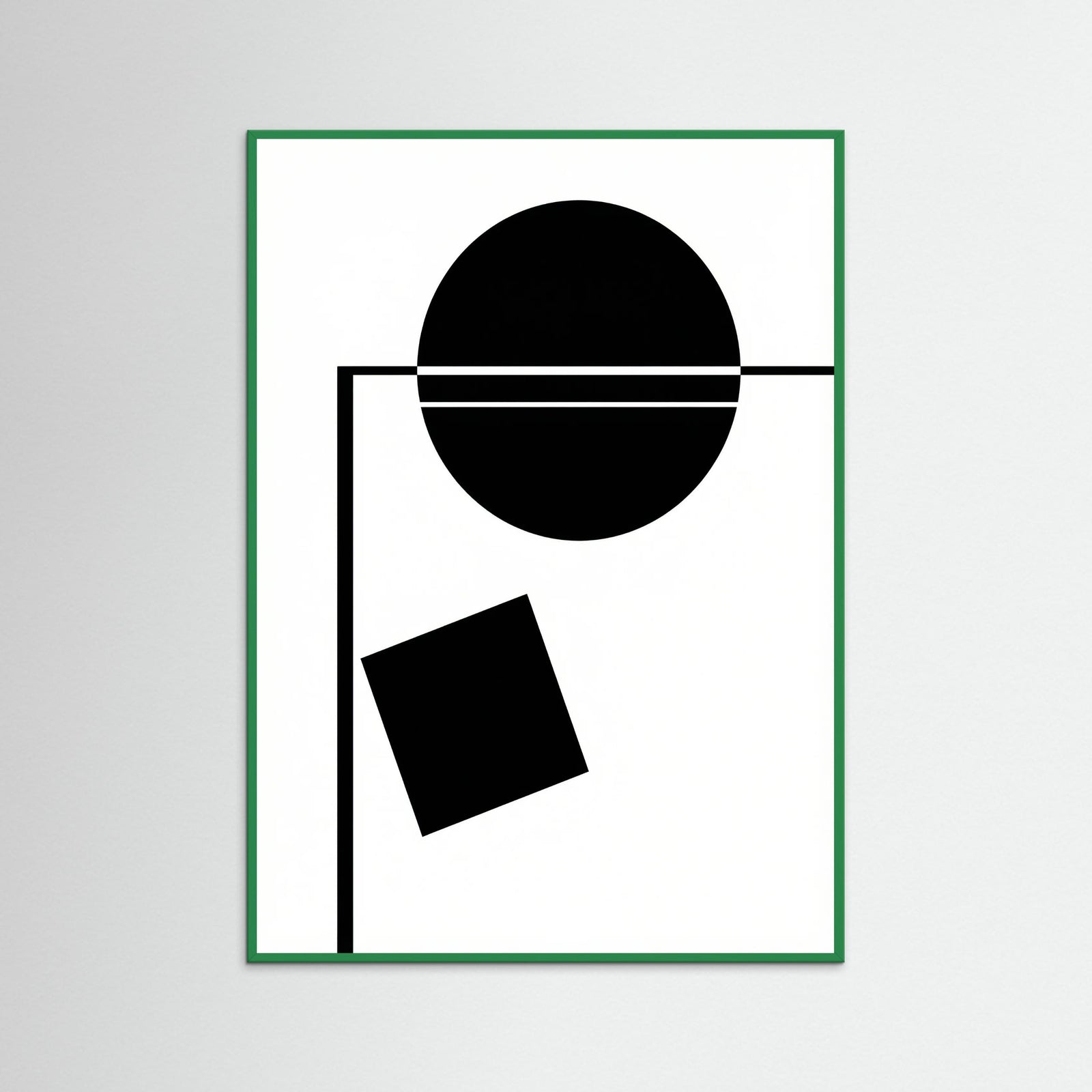 Green Wood Art Print Beige