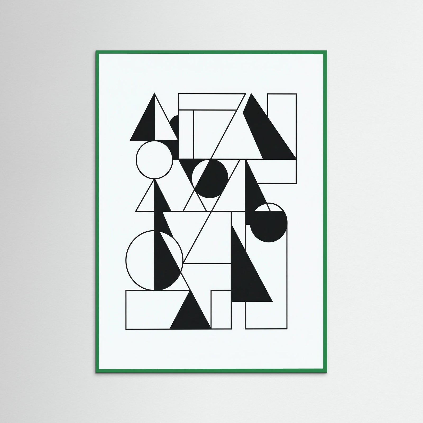 Green Wood Art Print Beige