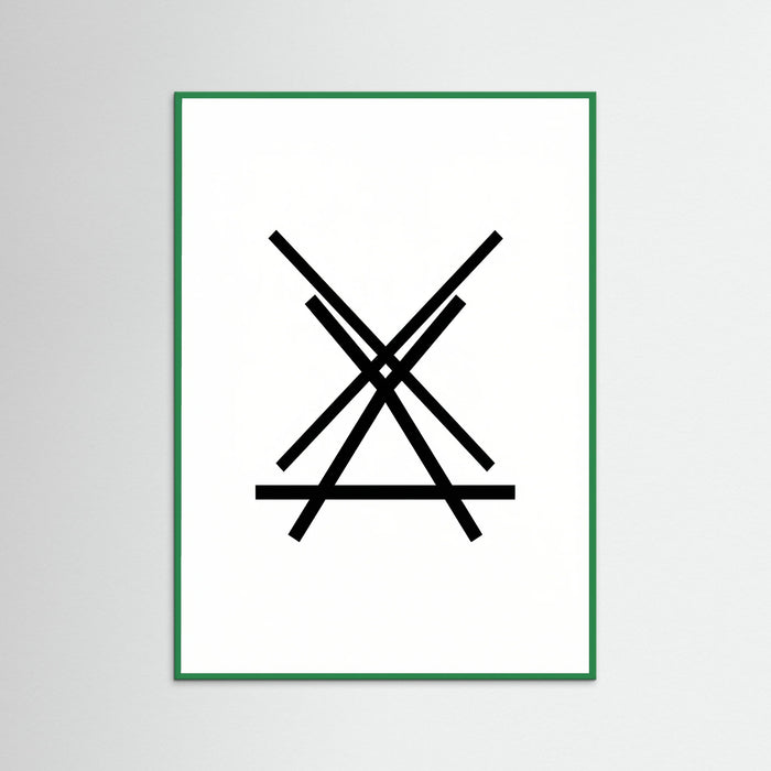 Green Wood Art Print Beige