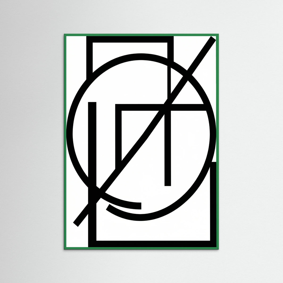 Green Wood Art Print Beige