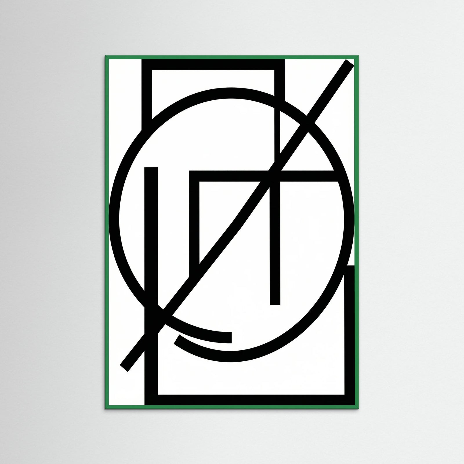 Green Wood Art Print Beige