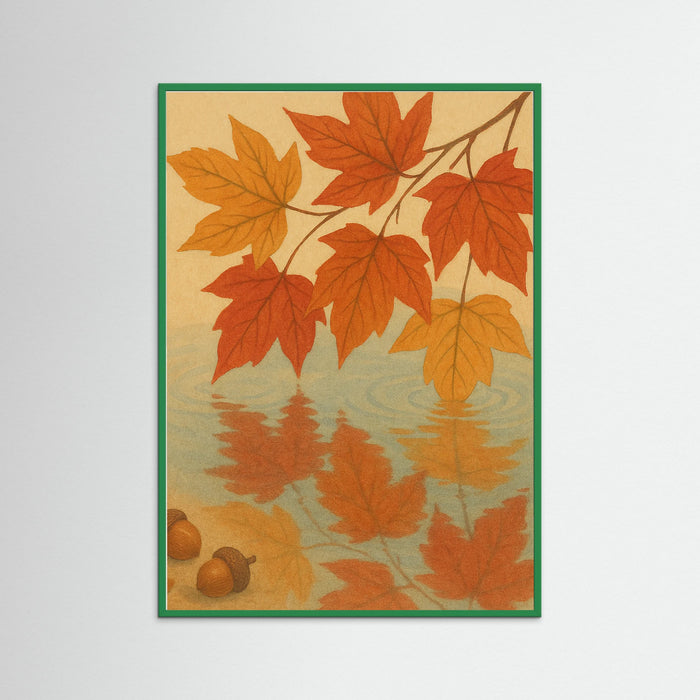 Green Wood Autumn Reflection
