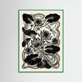Green Wood Beardsley Floral Nouveau