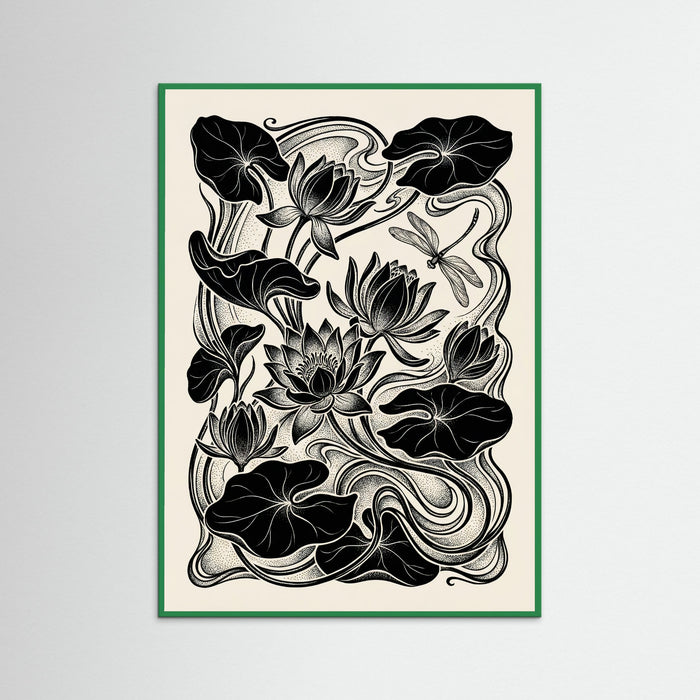 Green Wood Beardsley Floral Nouveau