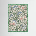 Green Wood Berry Vine Pattern
