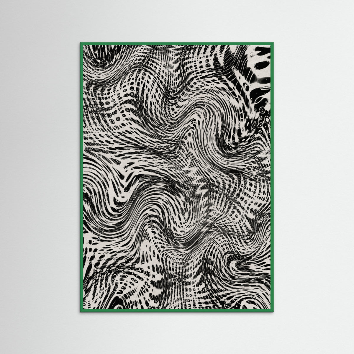 Green Wood Black And White Net Pattern Poster