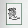 Black Cowgirl Boots with Bow Poster – Poster und Kunstdruck