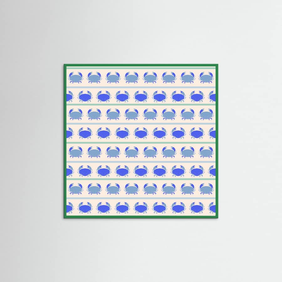Poster Blue Crabs Nautical Pattern – poster e stampa artistica