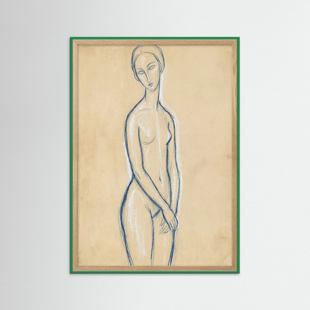 Green Wood Blue Reclining Figure