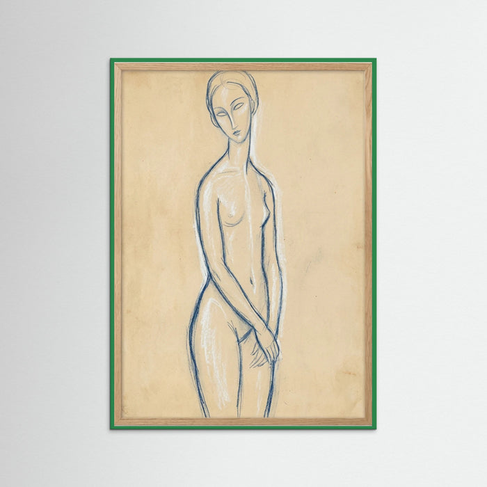Green Wood Blue Reclining Figure