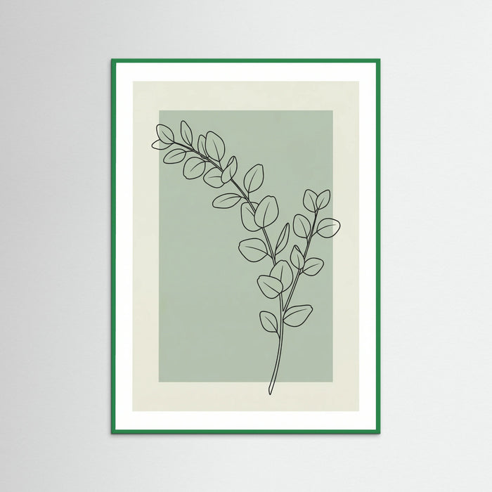 Green Wood Bohemian Floral Sketch