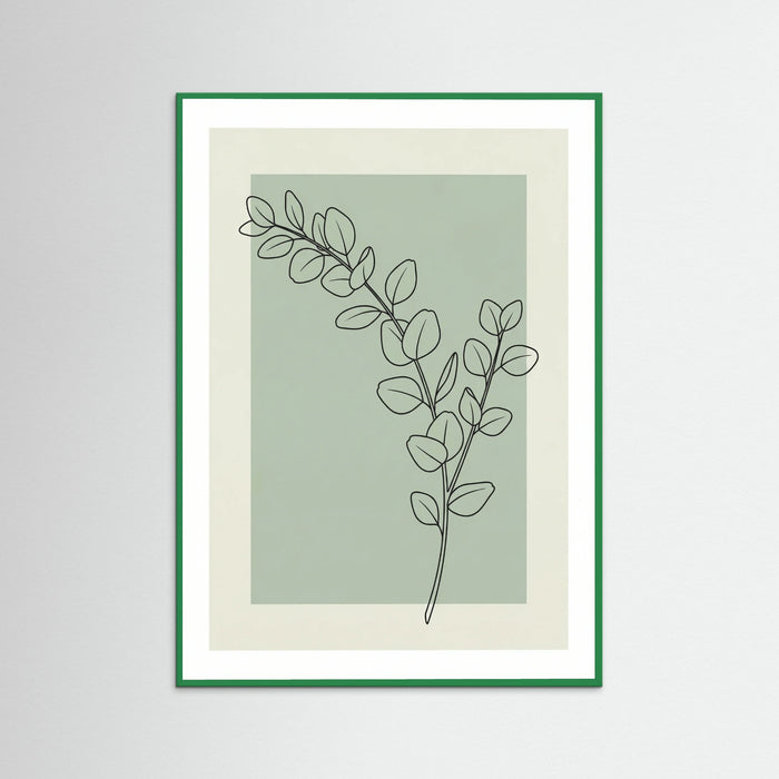 Green Wood Bohemian Floral Sketch