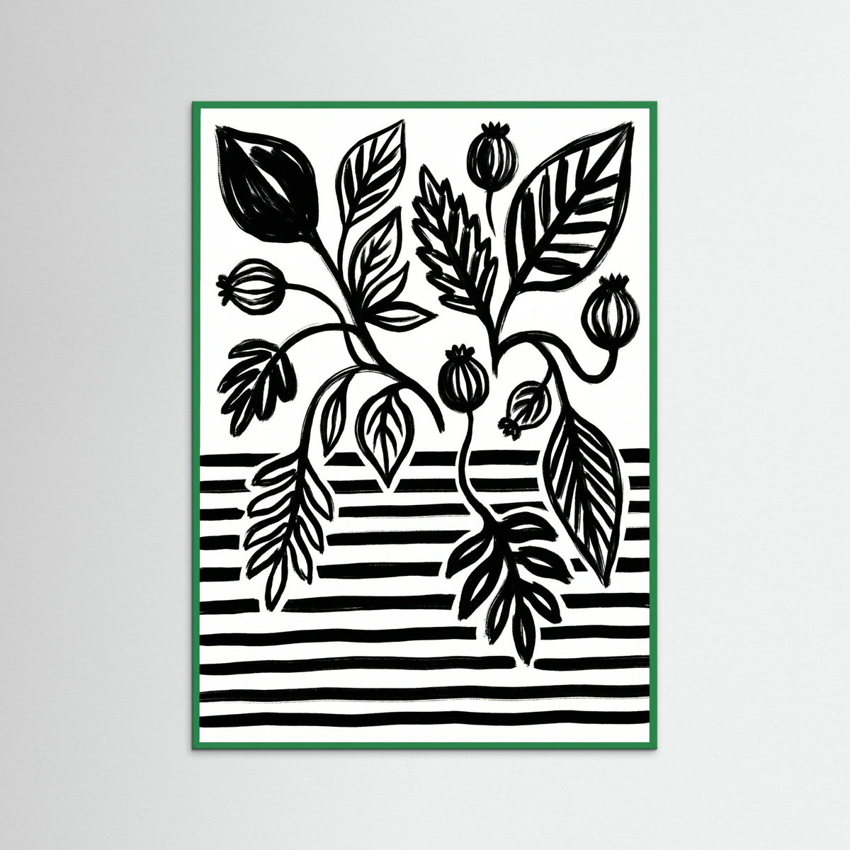 Green Wood Bold Bloom Still Life